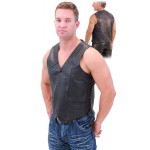 2015 New fashion Mens Premium Buffalo Leather Vest with Side Lacing for mens motorbike leather vest 